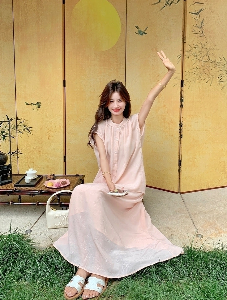 Elegant Relaxed Style Shirt And Skirt Set