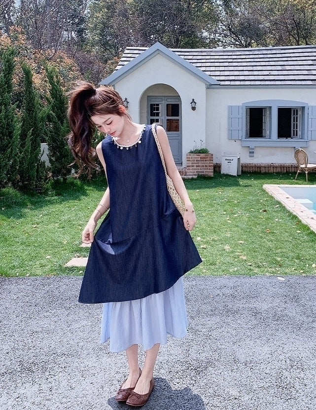 Elegant Sleeveless Midi Dress