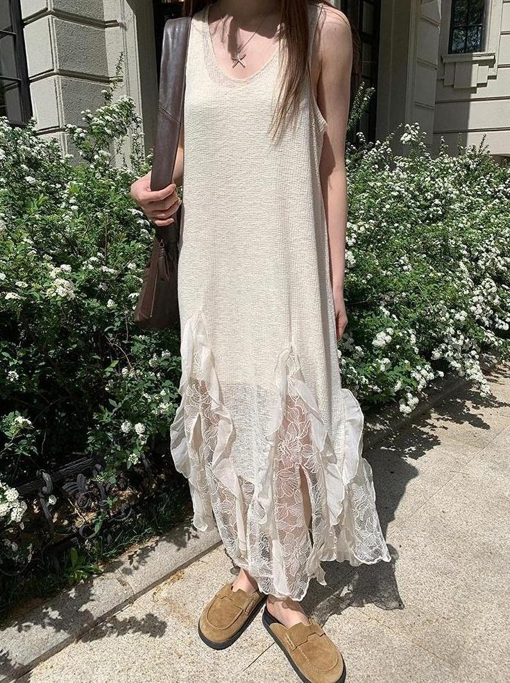Elegant Summer French Style Maxi Dress