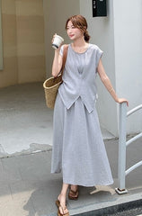 Elegant Summer Vest And Skirt Set