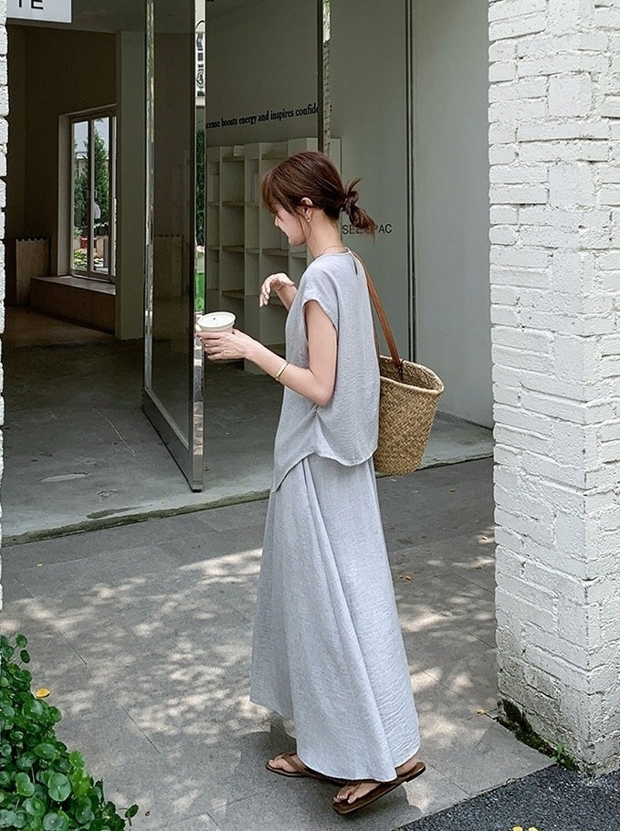 Elegant Summer Vest And Skirt Set