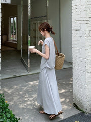 Elegant Summer Vest And Skirt Set