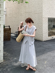 Elegant Summer Vest And Skirt Set
