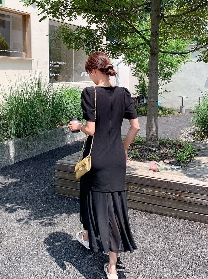 Elegant Vintage Patchwork Maxi Dress Summer Style