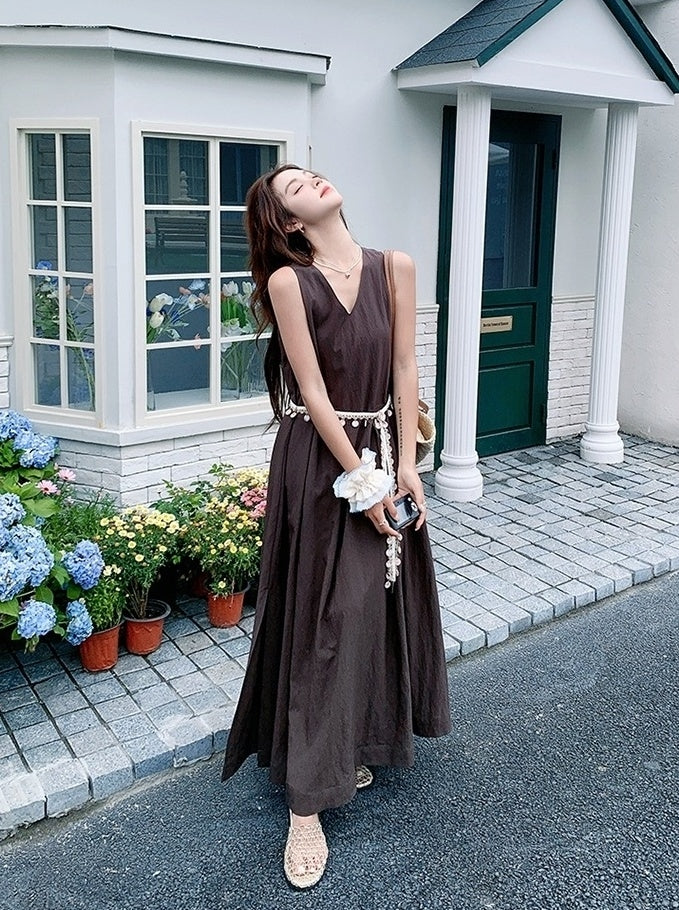Elegant Vintage Style Waist Dress Summer Collection