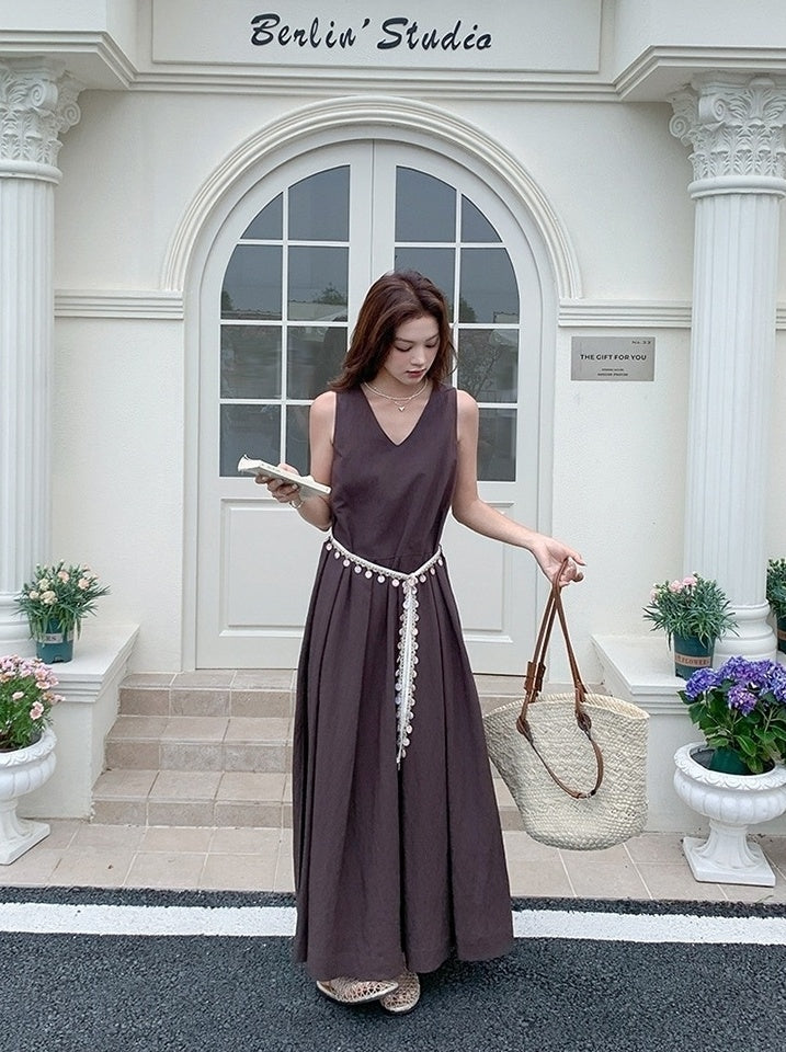 Elegant Vintage Style Waist Dress Summer Collection