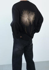 Embroidered Knit Sweater With Loose Fit Design