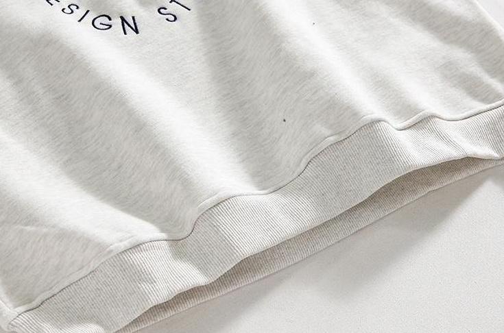 Embroidered Letter Casual Crewneck Sweatshirt