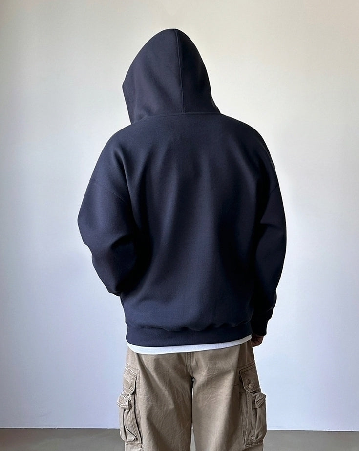 Embroidered Letter Patchwork Casual Hooded Sweatshirt Jacket
