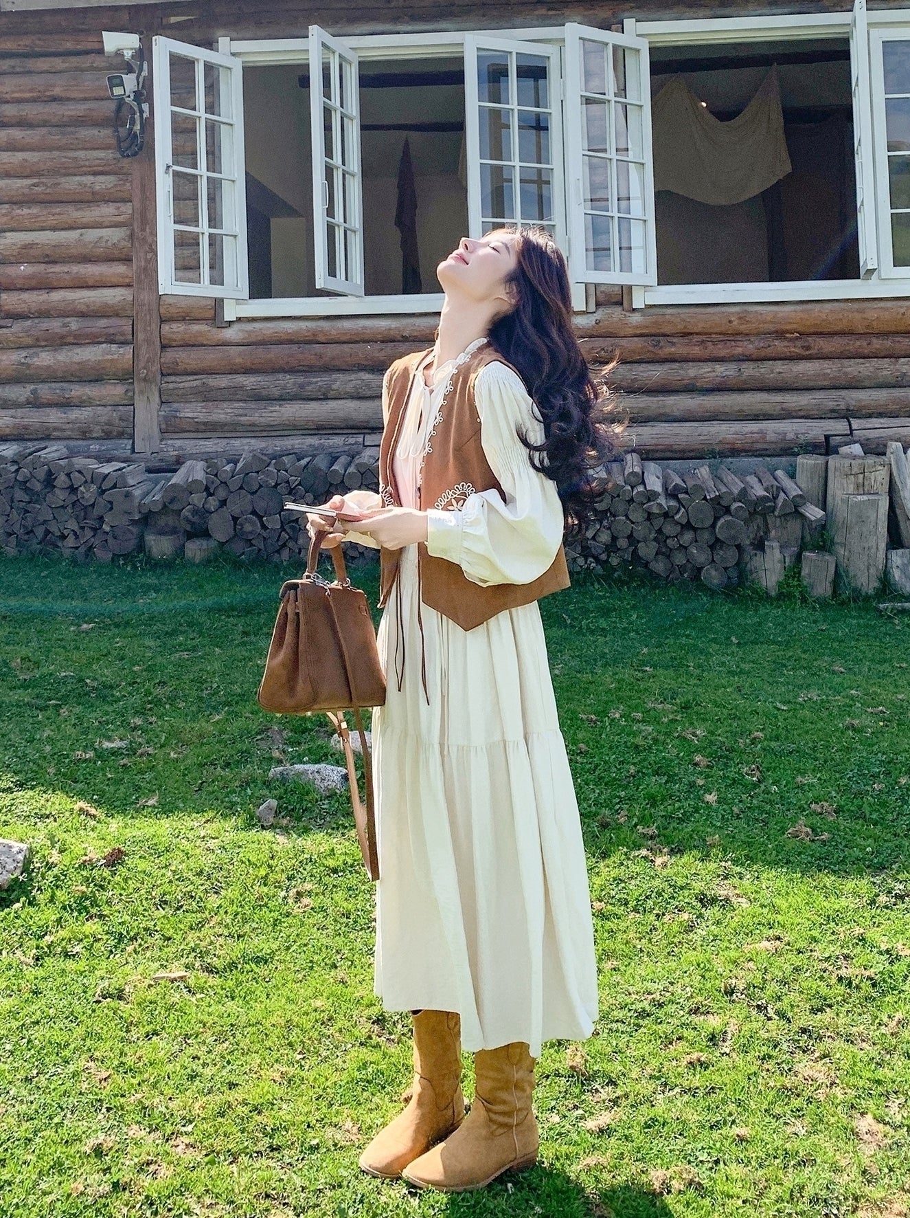 Embroidered Vest Dress Set Elegant Slim Fit