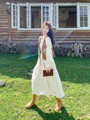 Embroidered Vest Dress Set Elegant Slim Fit