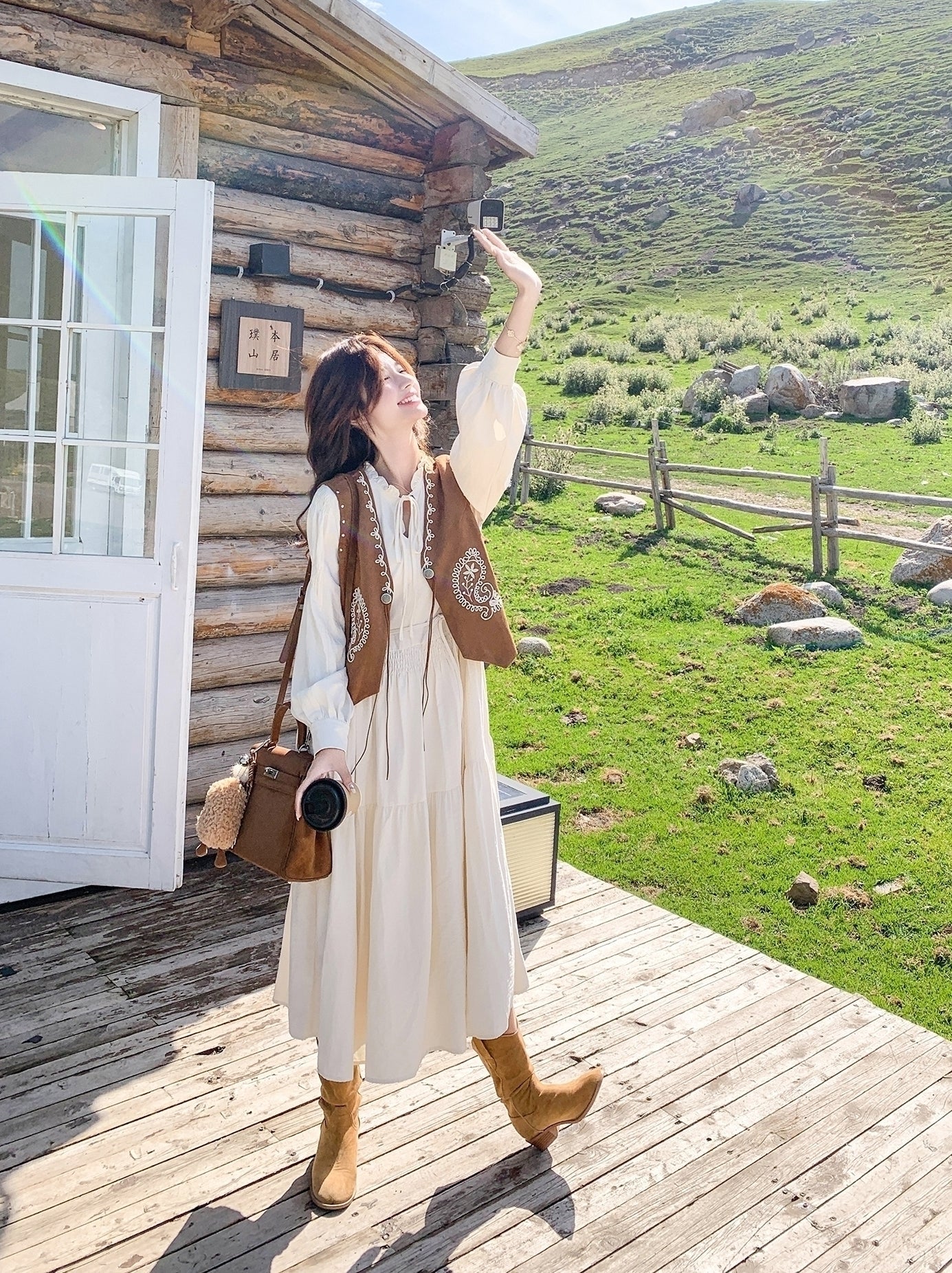 Embroidered Vest Dress Set Elegant Slim Fit
