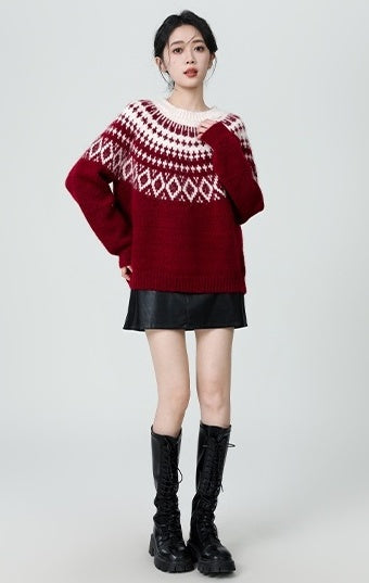 Fair Isle Red Christmas Sweater