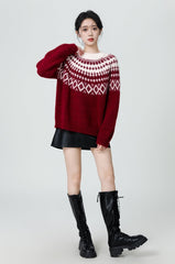 Fair Isle Red Christmas Sweater