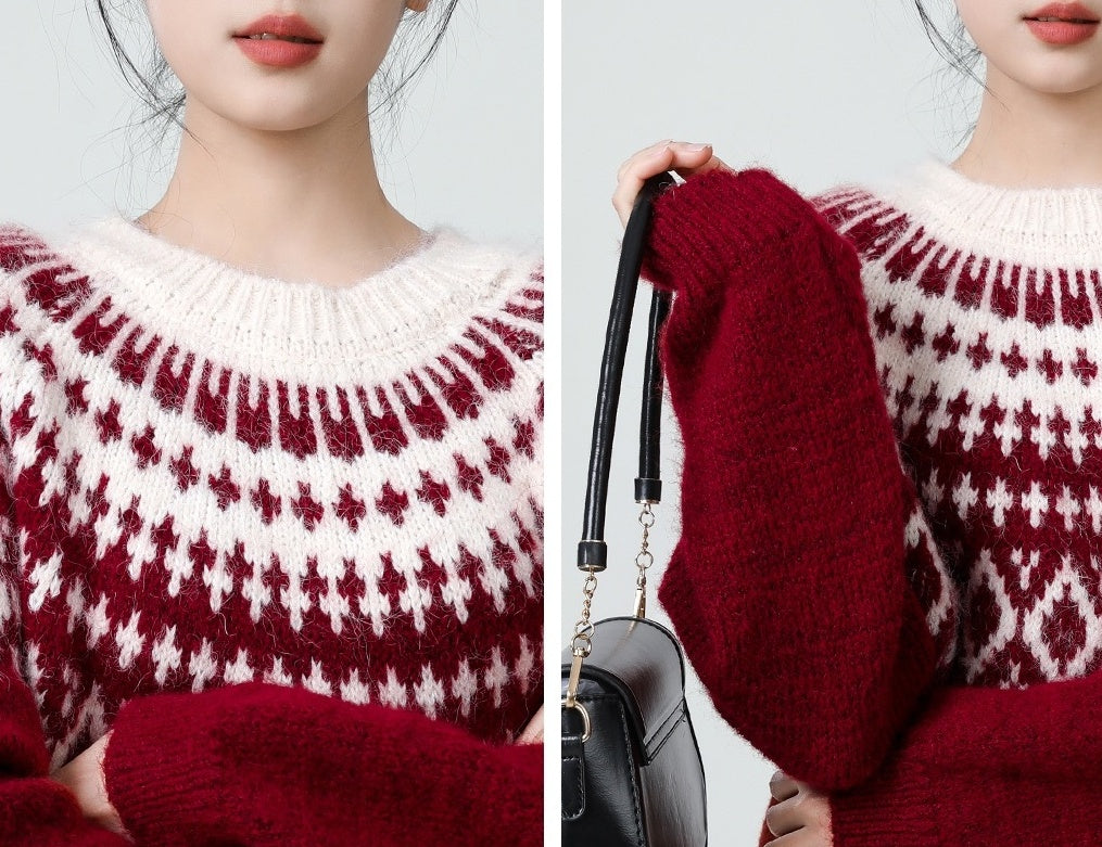 Fair Isle Red Christmas Sweater