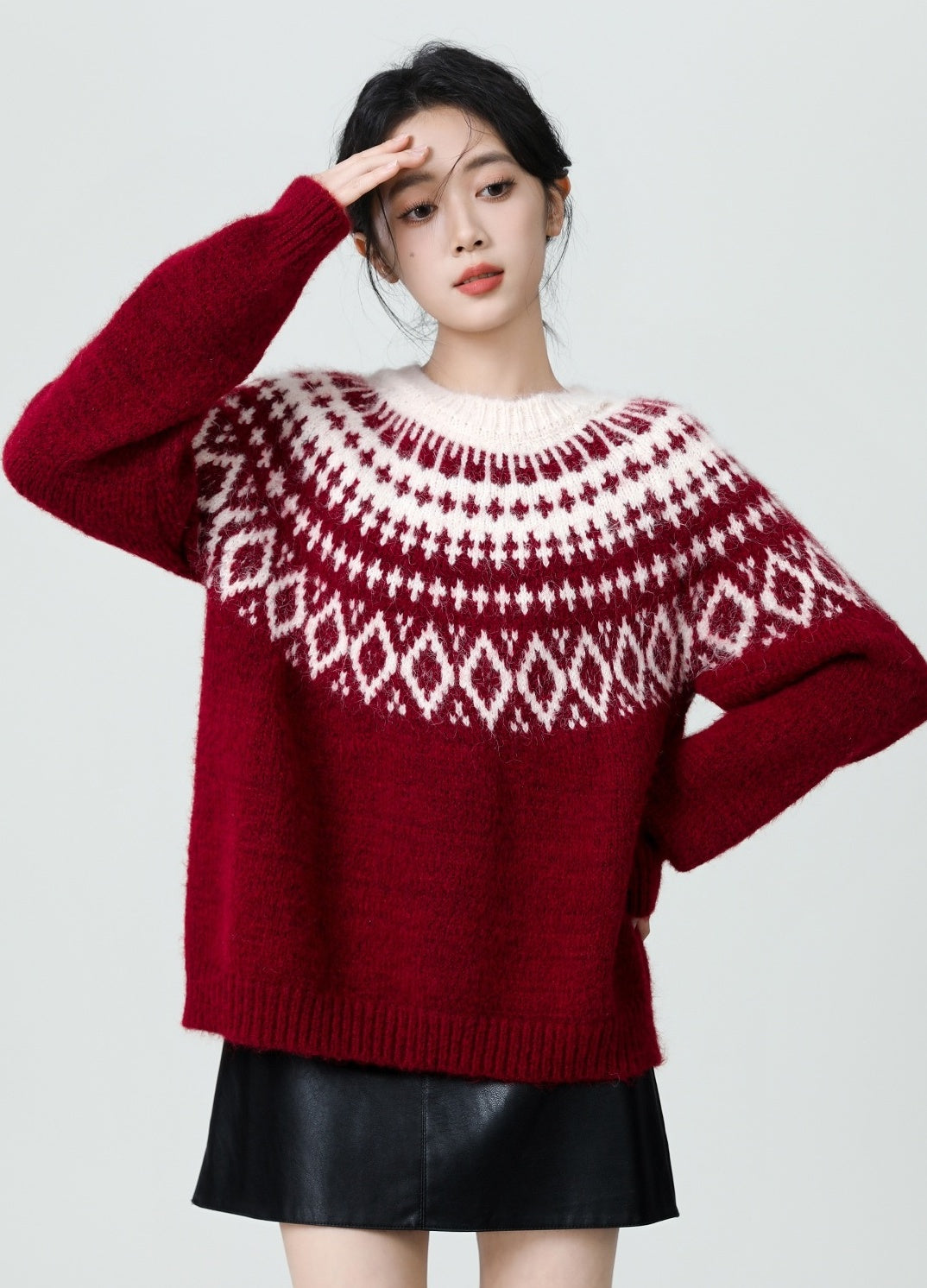 Fair Isle Red Christmas Sweater