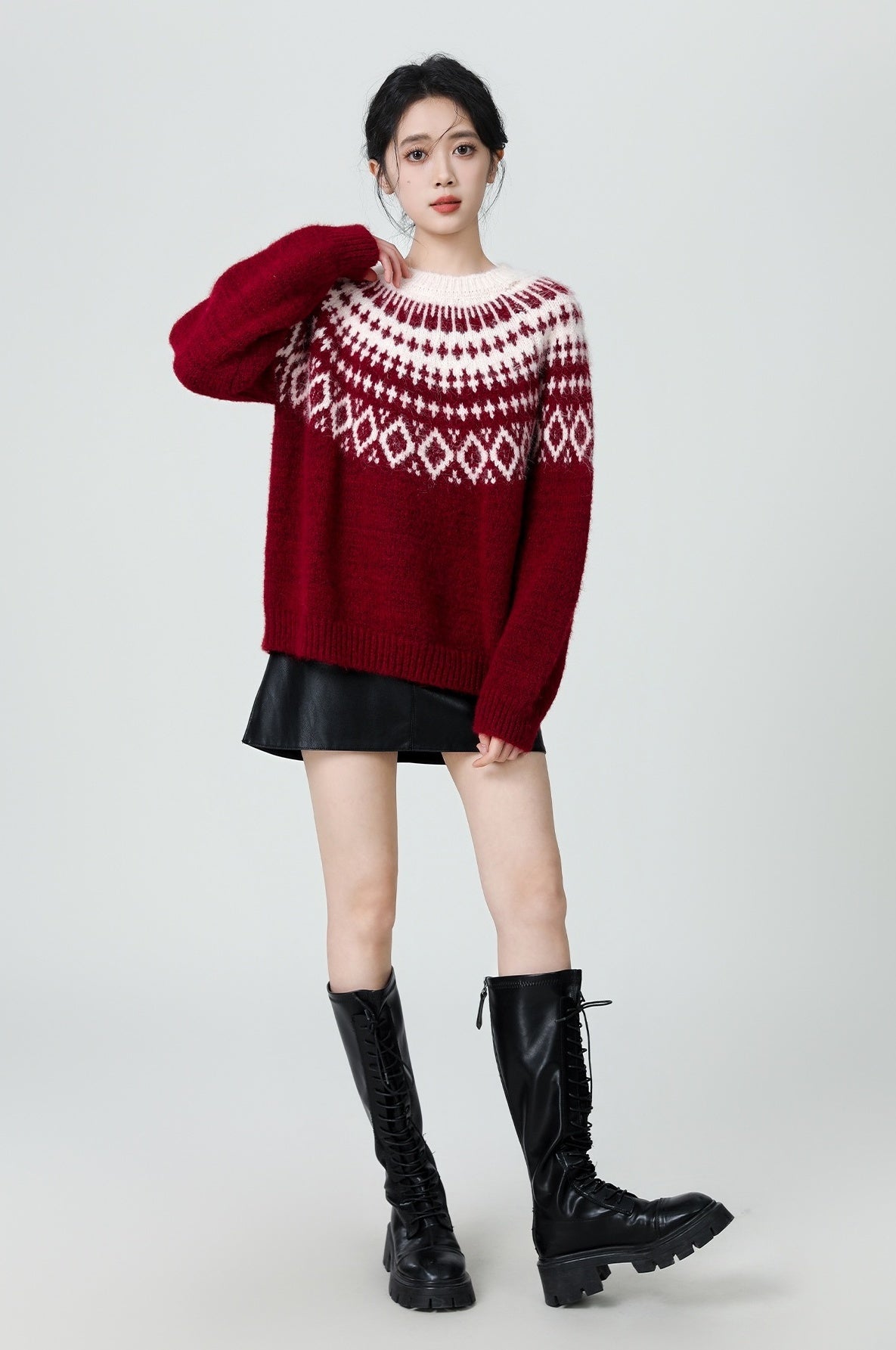 Fair Isle Red Christmas Sweater