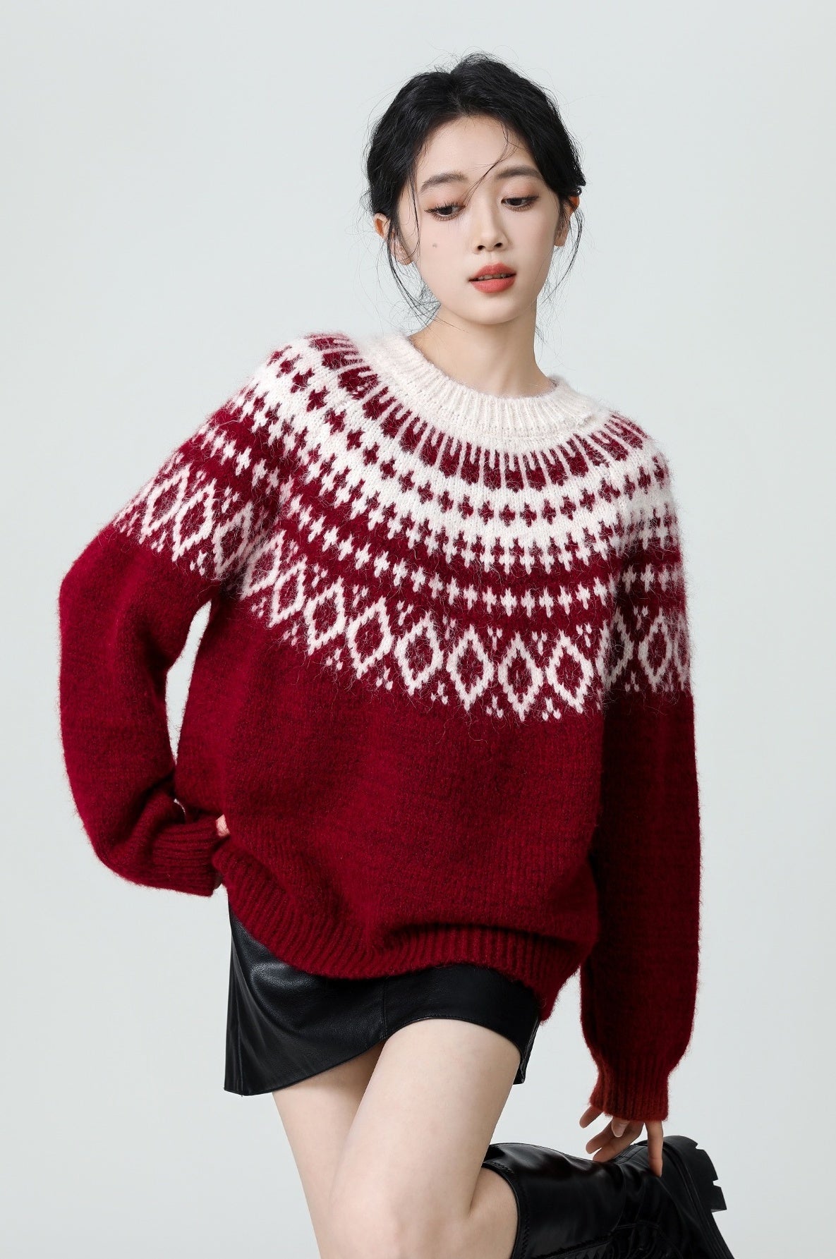 Fair Isle Red Christmas Sweater