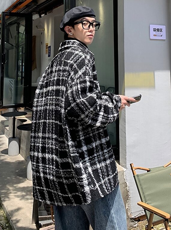 Black Fancy Checkered Jacket