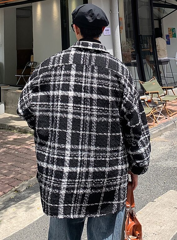 Black Fancy Checkered Jacket