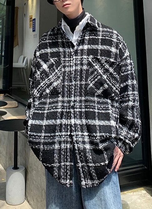 Black Fancy Checkered Jacket
