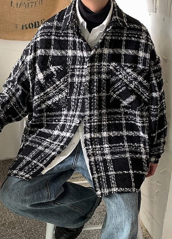 Black Fancy Checkered Jacket