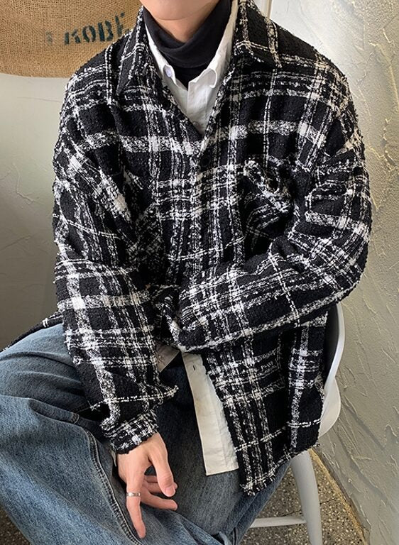 Black Fancy Checkered Jacket