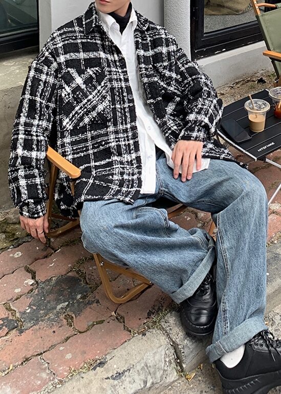 Black Fancy Checkered Jacket