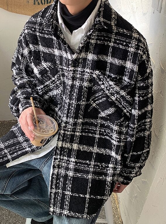Black Fancy Checkered Jacket