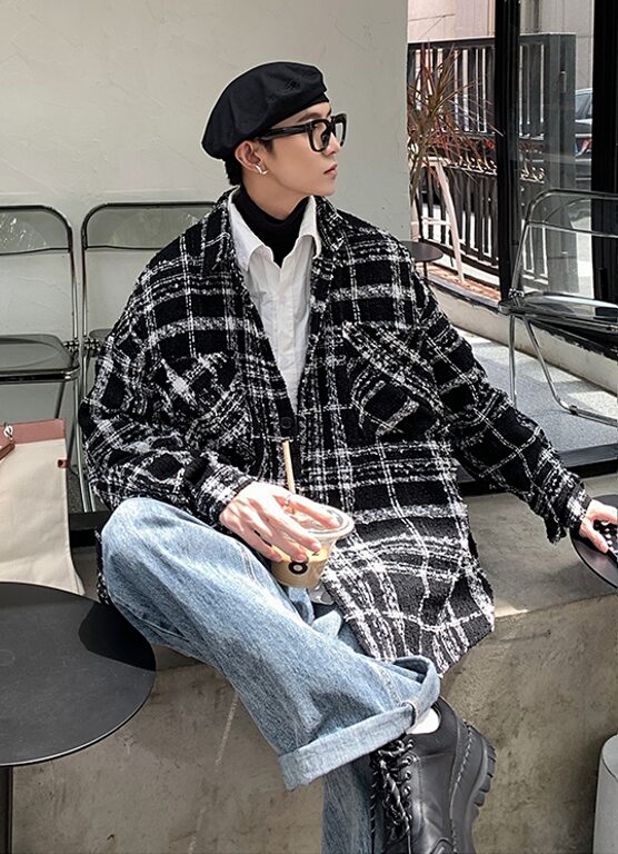 Black Fancy Checkered Jacket