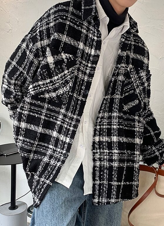 Black Fancy Checkered Jacket