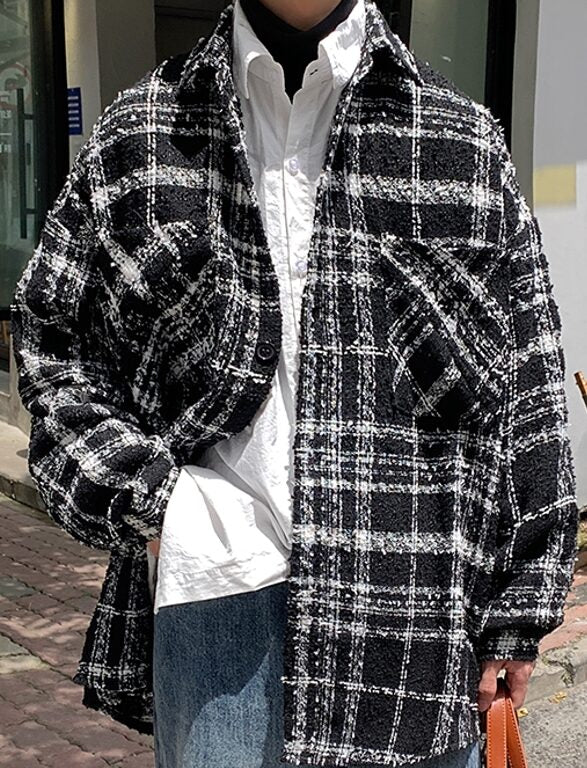 Black Fancy Checkered Jacket
