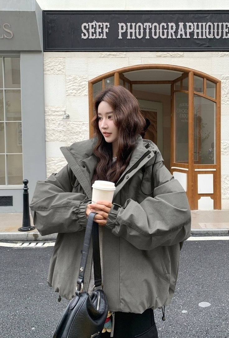 Hooded Puffer Jacket Winter Warm Parka