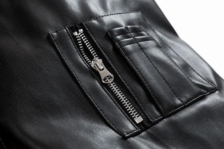 Faux Leather Hooded Patchwork Jacket