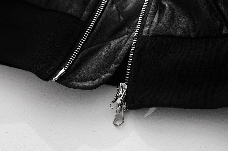 Faux Collar Trendy Pu Jacket