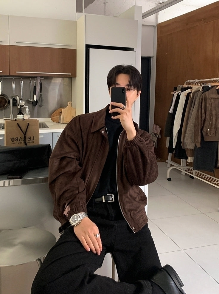 Faux Collar Short Jacket