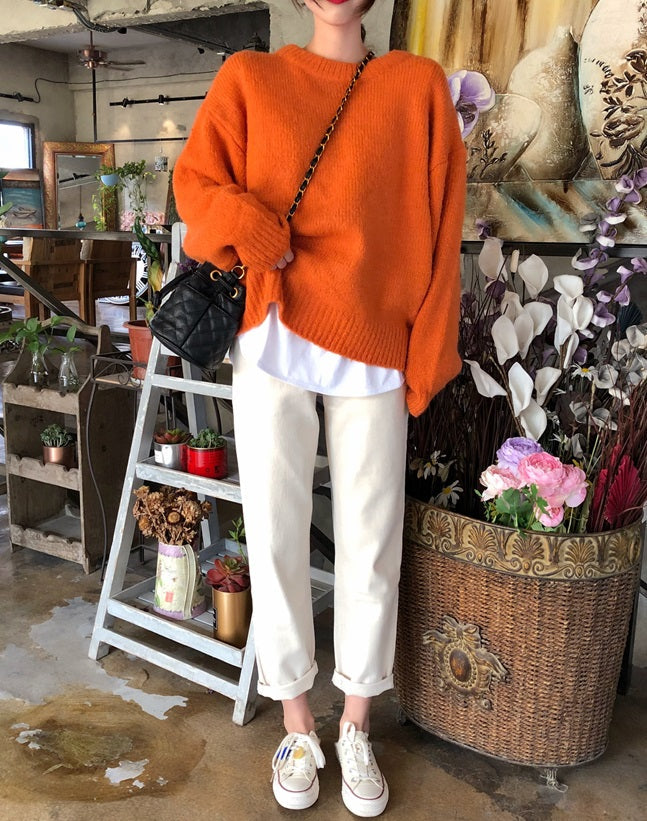 Orange Knitted Sweater