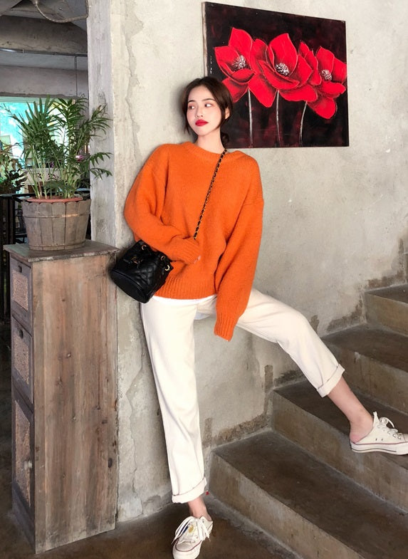 Orange Knitted Sweater