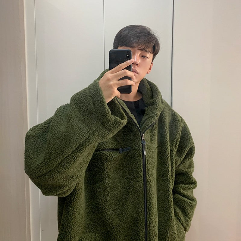 Fleece Lined Oversized Jacket Trendy Style