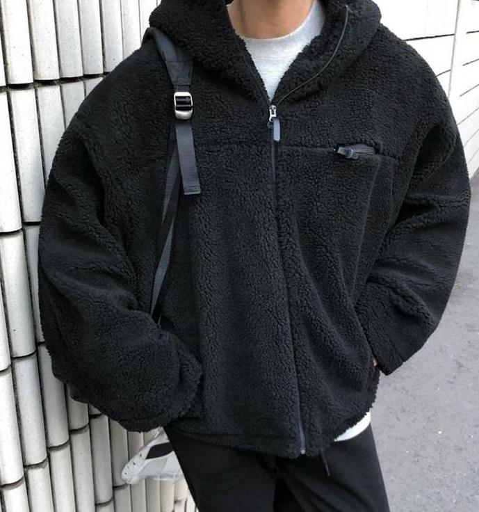 Fleece Lined Oversized Jacket Trendy Style