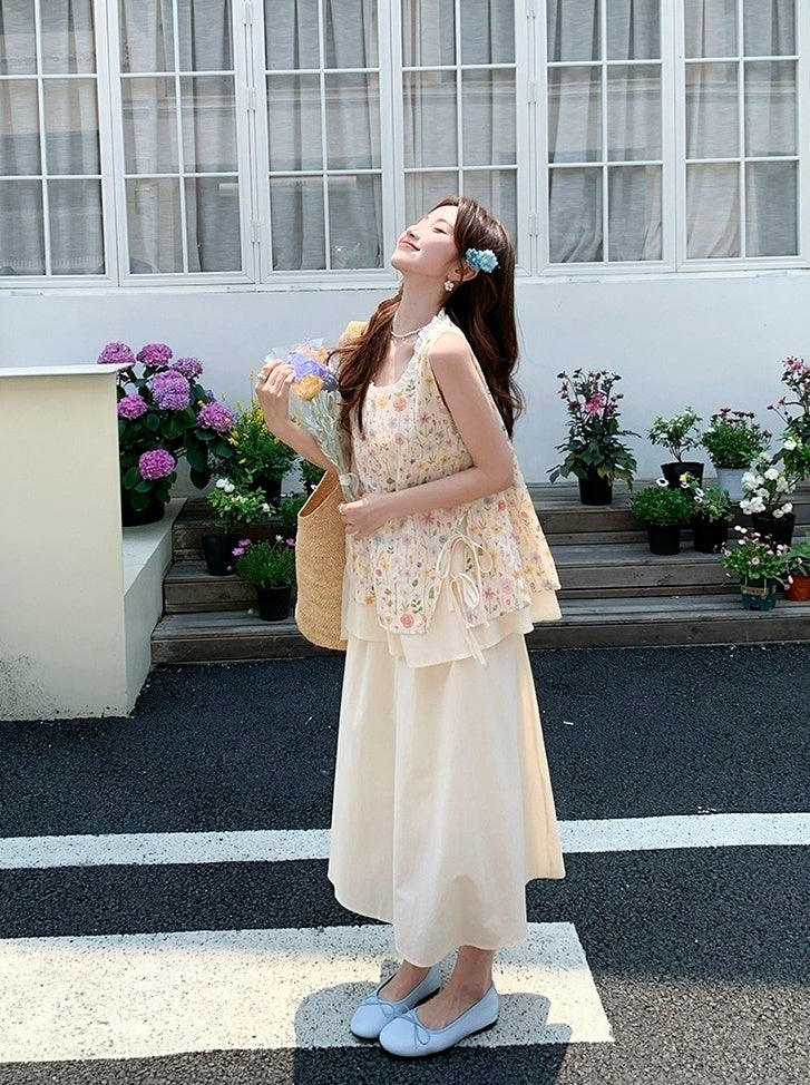 Floral Camisole Skirt Set Summer Vacation Outfit
