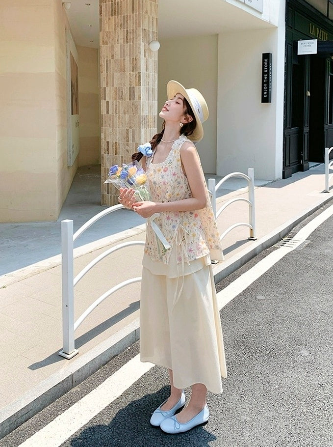 Floral Camisole Skirt Set Summer Vacation Outfit