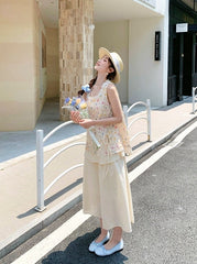 Floral Camisole Skirt Set Summer Vacation Outfit