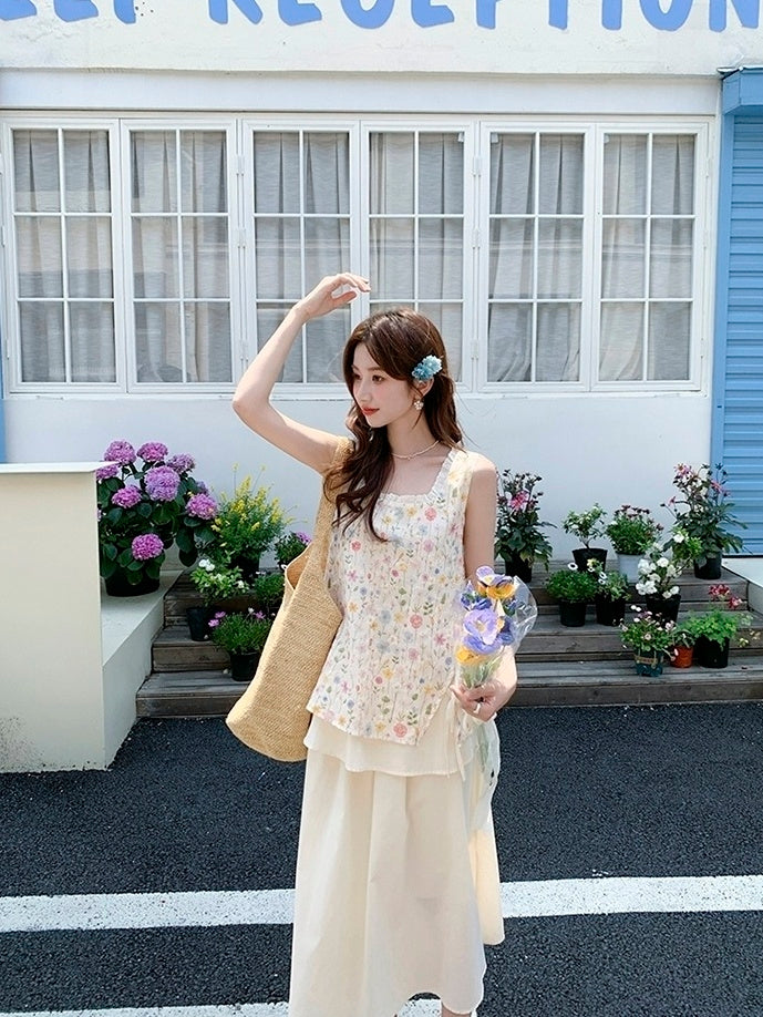Floral Camisole Skirt Set Summer Vacation Outfit