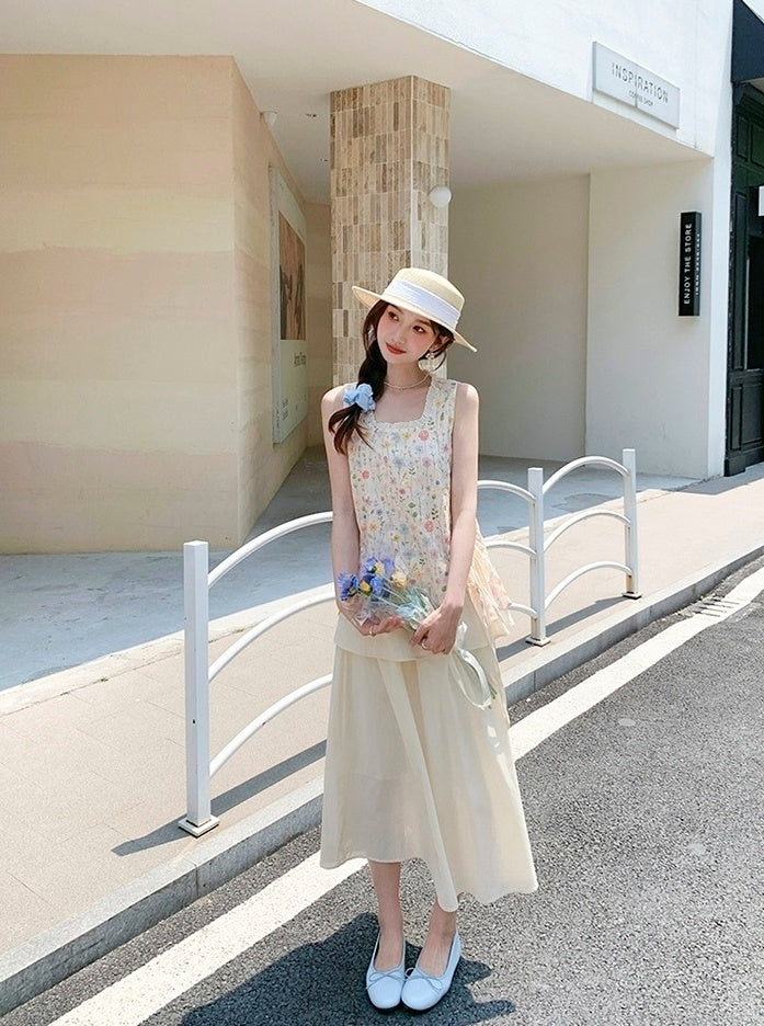 Floral Camisole Skirt Set Summer Vacation Outfit