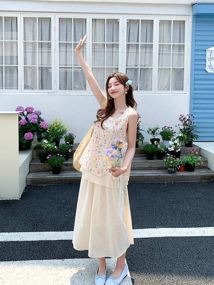 Floral Camisole Skirt Set Summer Vacation Outfit