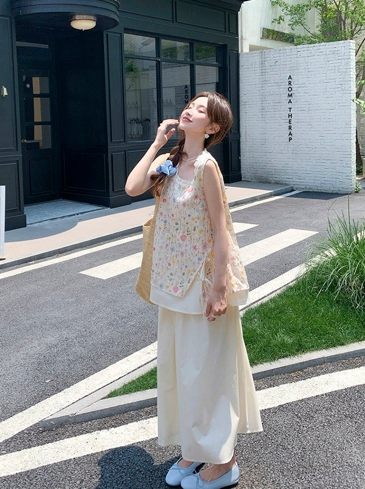 Floral Camisole Skirt Set Summer Vacation Outfit