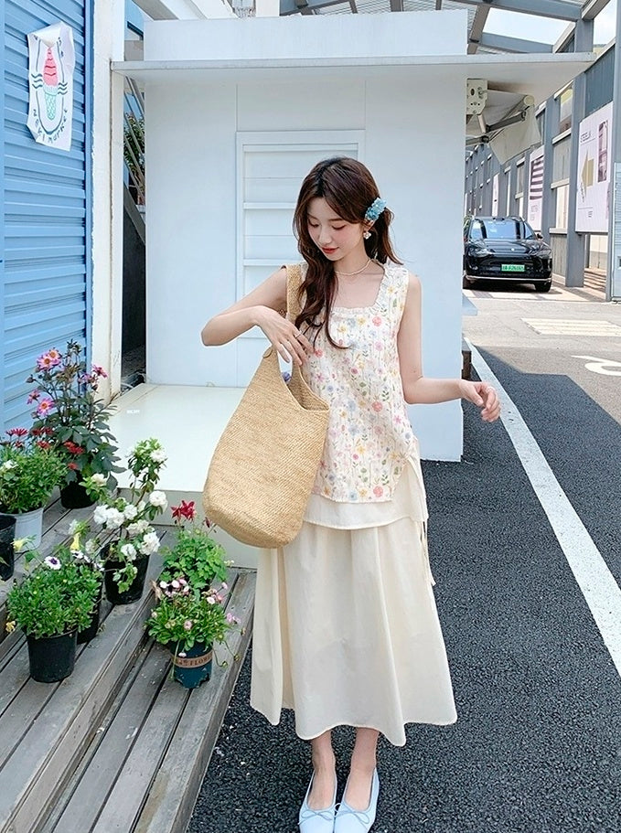 Floral Camisole Skirt Set Summer Vacation Outfit