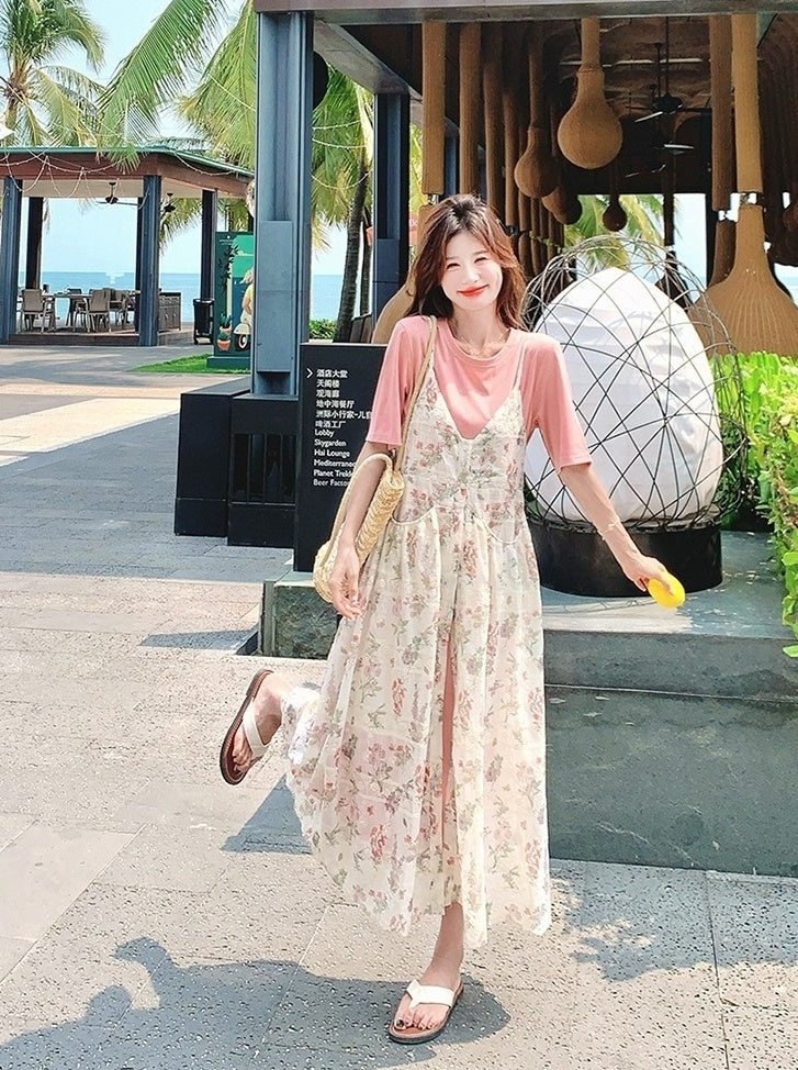 Floral Dress And T Shirt Set Summer Collection