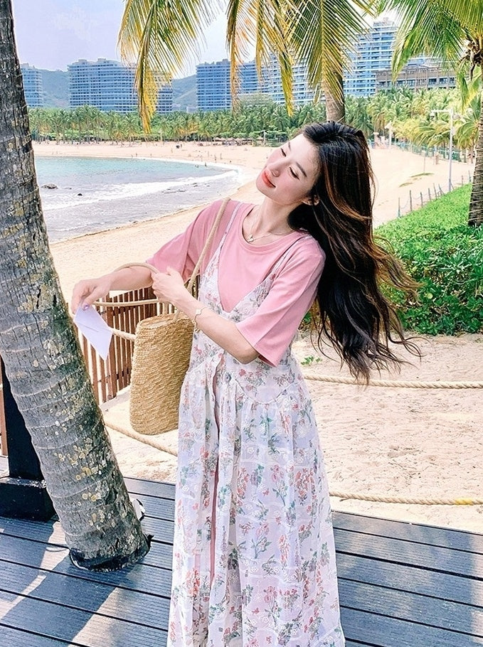 Floral Dress And T Shirt Set Summer Collection